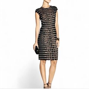 Roberto Cavalli Vintage Elegant Black and Brown Striped Dress